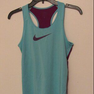Nike Pro Racerback Dri-Fit Tank Top Women's Large Teal/Purple Workout Activewear